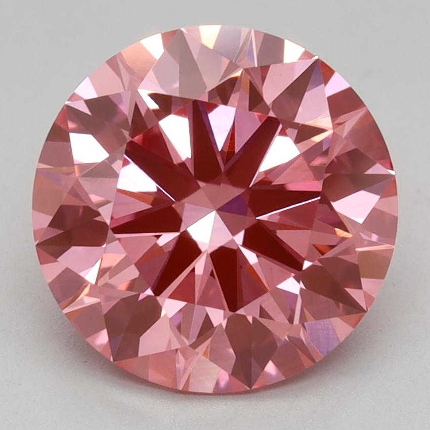 2.53 Ct. Fancy Vivid Pink Round Lab Grown Diamond