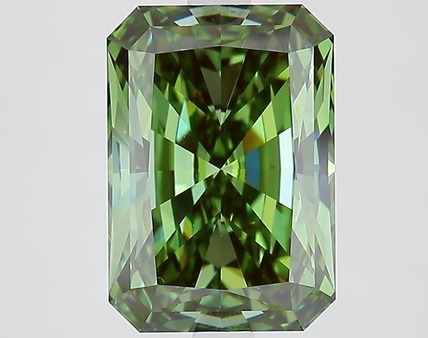 3.80 Ct. Fancy Vivid Green Radiant Lab Grown Diamond