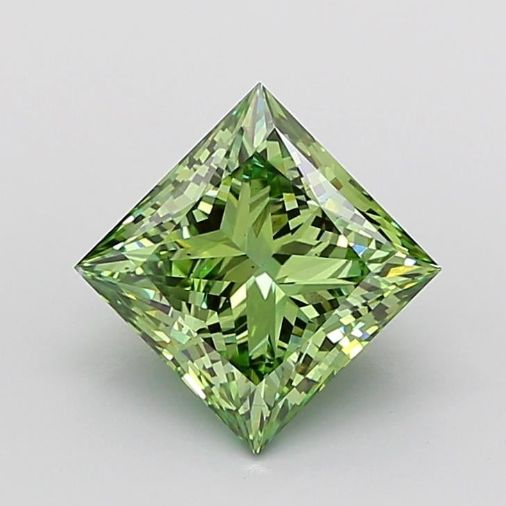 4.28 Ct. Fancy Vivid  Green Princess Lab Grown Diamond