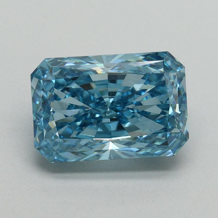 3.14 Ct. Fancy Vivid Blue Radiant Lab Grown Diamond