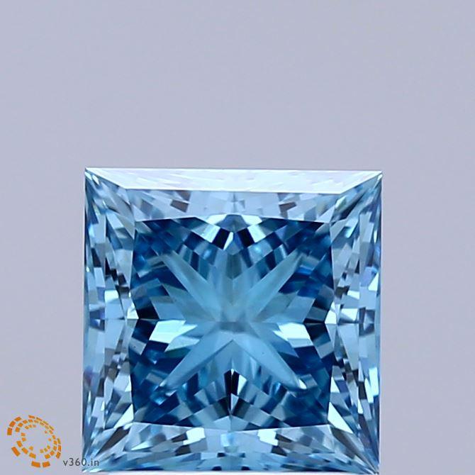 2.06 Ct. Fancy Vivid Blue Princess Lab Grown Diamond
