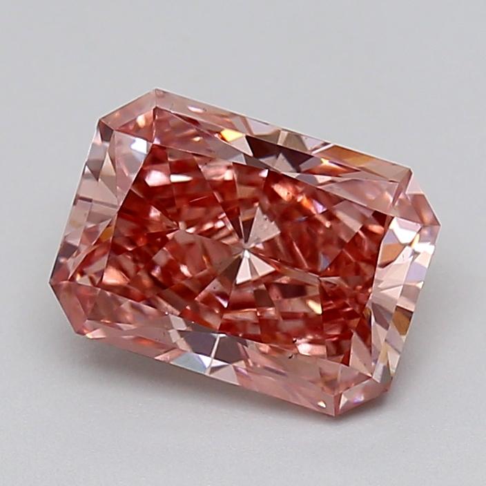 2.00 Ct. Fancy Vivid Brownish Pink Radiant Lab Grown Diamond