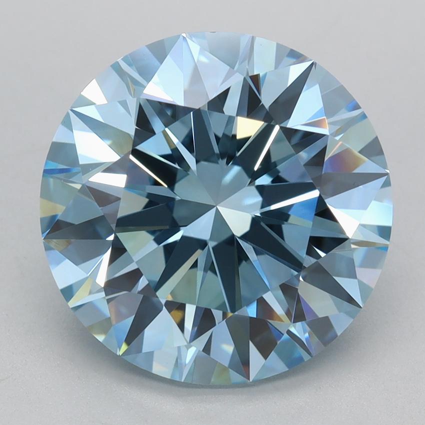 4.84 Ct. Fancy Vivid Blue Round Lab Grown Diamond
