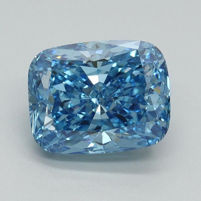 2.08 Ct. Fancy Vivid Blue Cushion Lab Grown Diamond