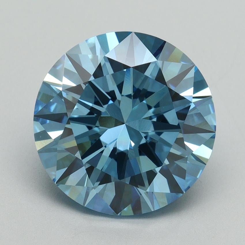 6.08 Ct. Fancy Vivid Blue Round Lab Grown Diamond