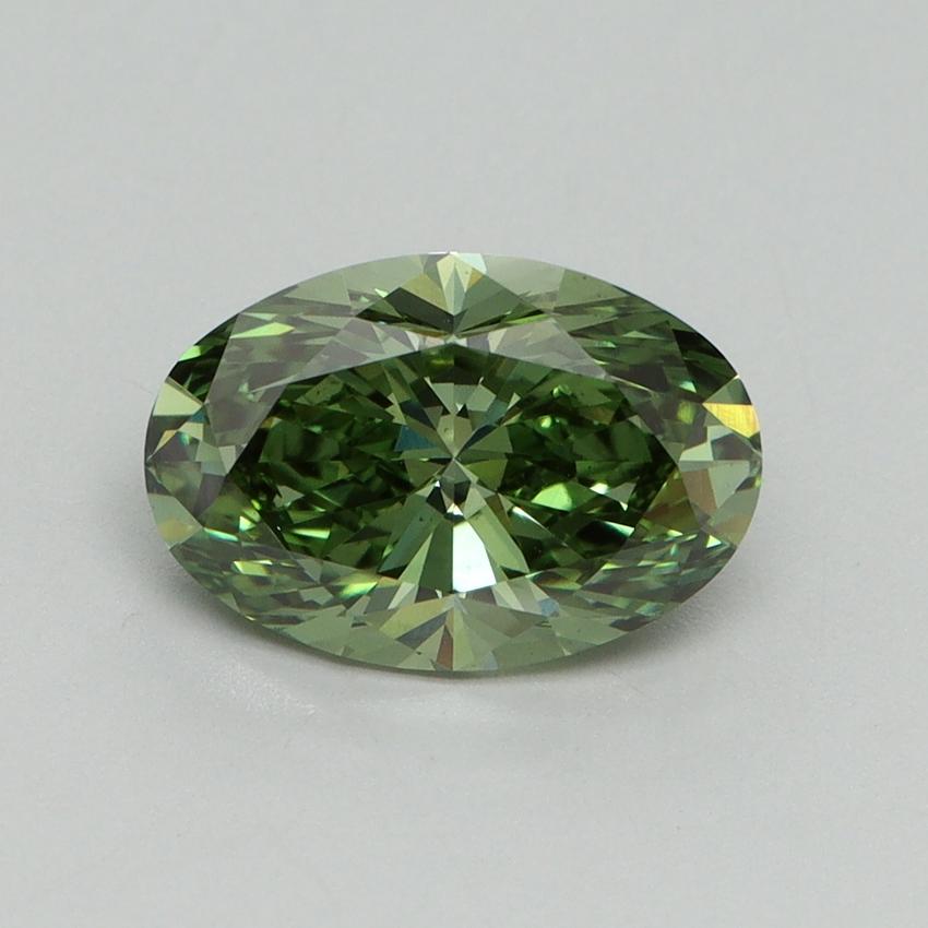 2.02 Ct. Fancy Vivid Green Oval Lab Grown Diamond