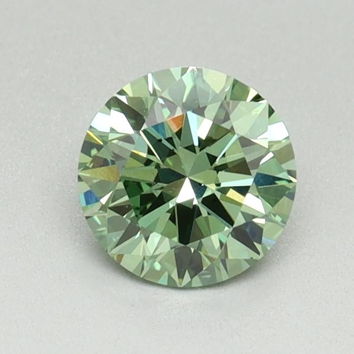 0.70 Ct. Fancy Vivid Green Round Lab Grown Diamond