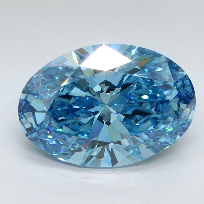 3.51 Ct. Fancy Vivid Malibu Blue Oval Lab Grown Diamond