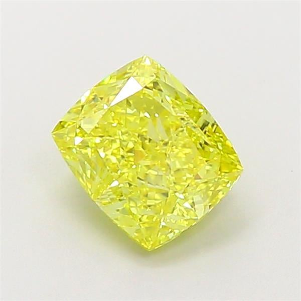 1.23 Ct. Fancy Intense  Yellow Cushion Lab Grown Diamond