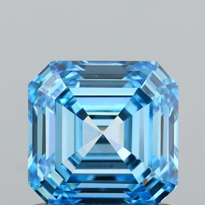 1.01 Ct. Fancy Vivid Blue Asscher Lab Grown Diamond