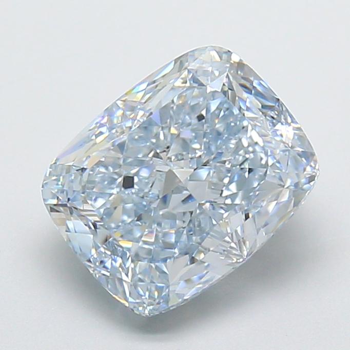 4.03 Ct. Fancy Intense  Blue Cushion Lab Grown Diamond