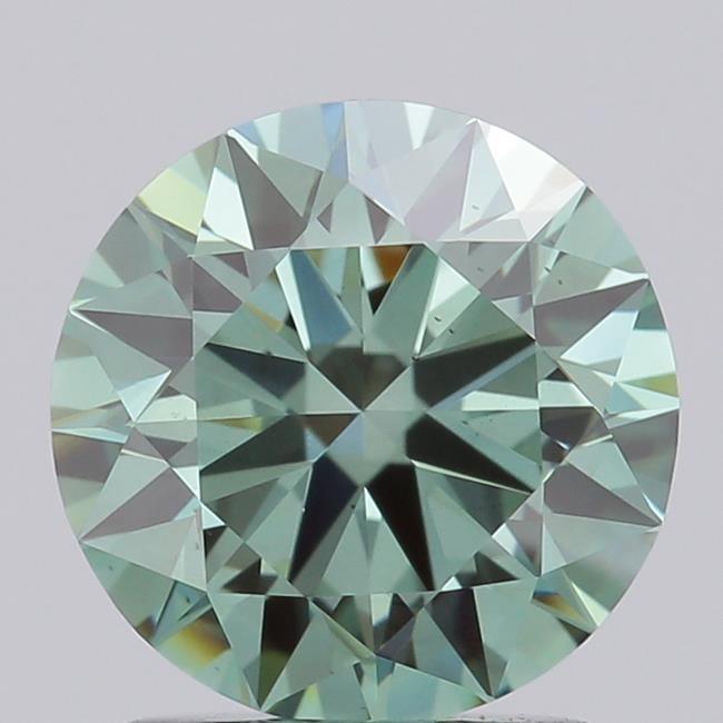 1.40 Ct. Fancy Vivid  Green Round Lab Grown Diamond