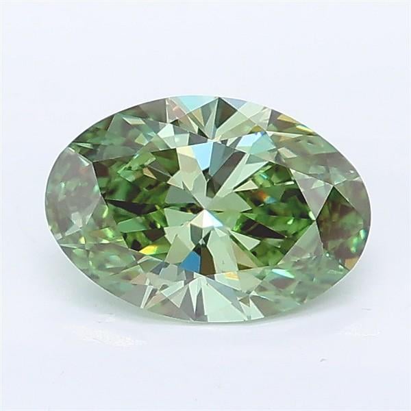 1.07 Ct. Fancy Vivid Green Oval Lab Grown Diamond