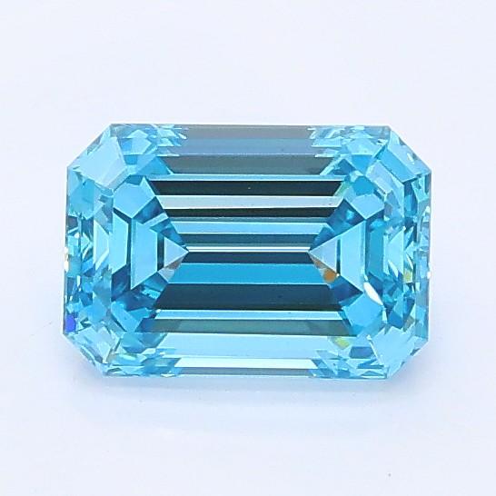 0.91 Ct. Fancy Vivid Blue Emerald Lab Grown Diamond