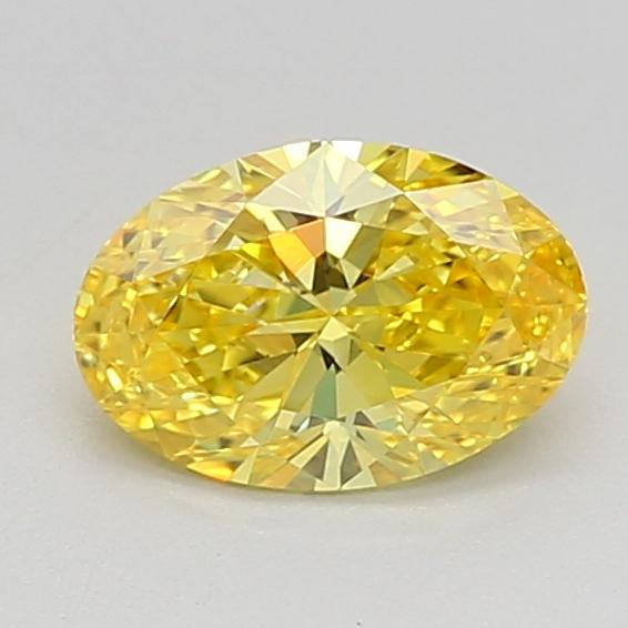 0.53 Ct. Fancy Vivid Yellow Oval Lab Grown Diamond