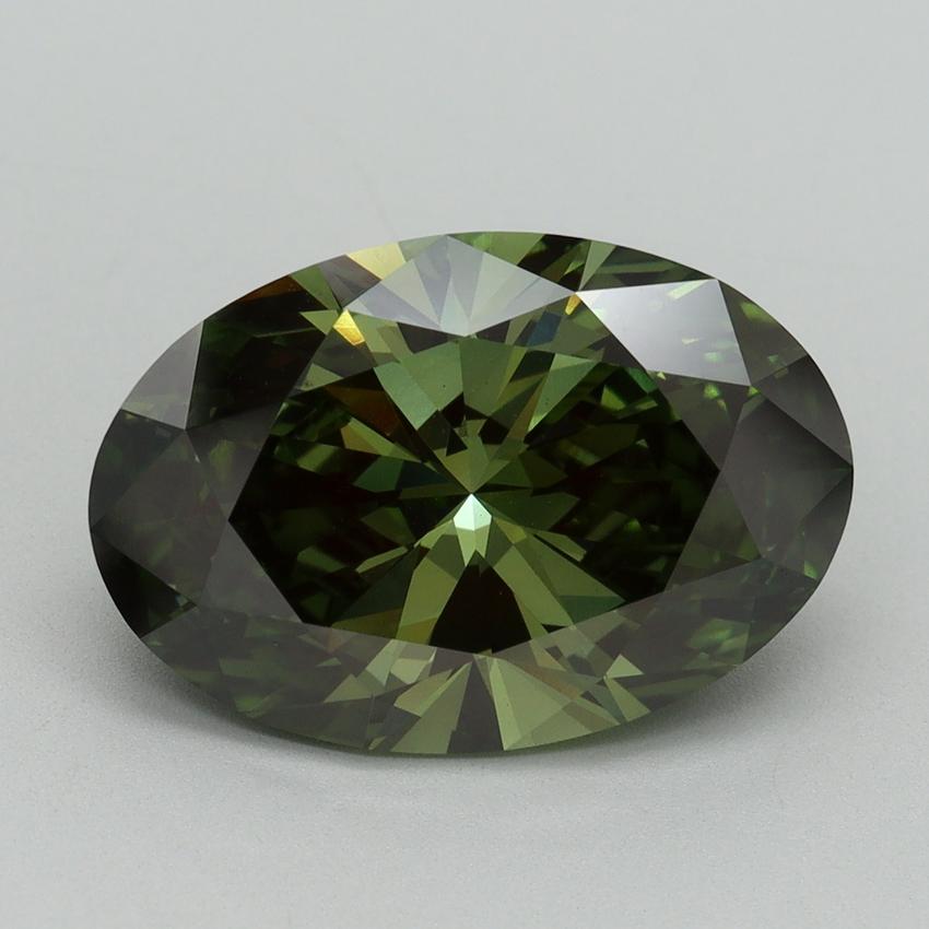 5.27 Ct. Fancy Vivid Green Oval Lab Grown Diamond