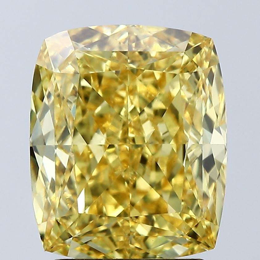 3.04 Ct. Fancy Vivid Yellow Cushion Lab Grown Diamond