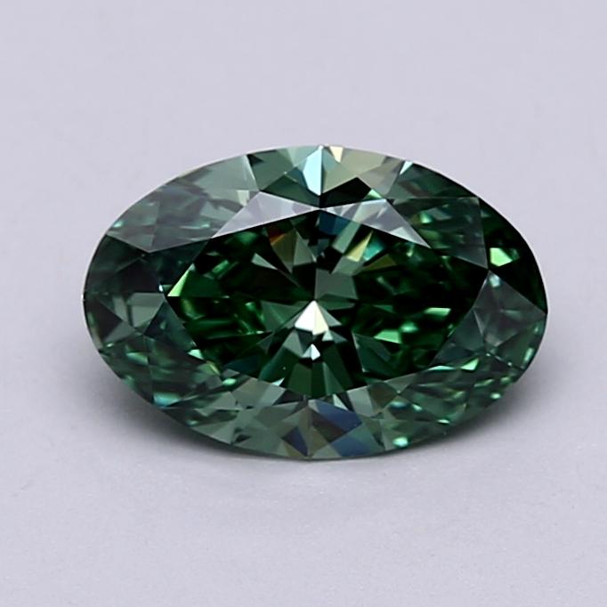 1.52 Ct. Fancy Vivid Green Oval Lab Grown Diamond