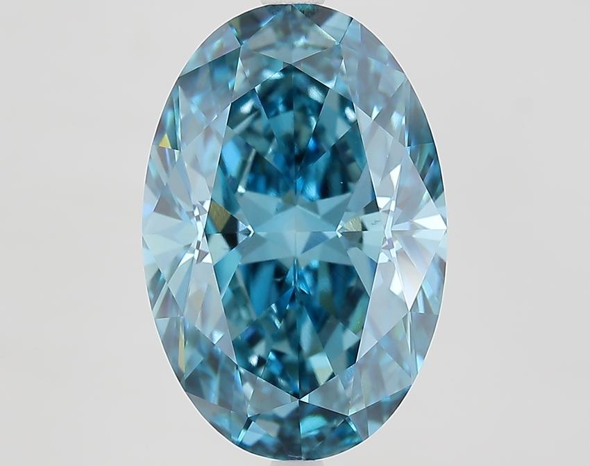 7.02 Ct. Fancy Vivid Blue Oval Lab Grown Diamond