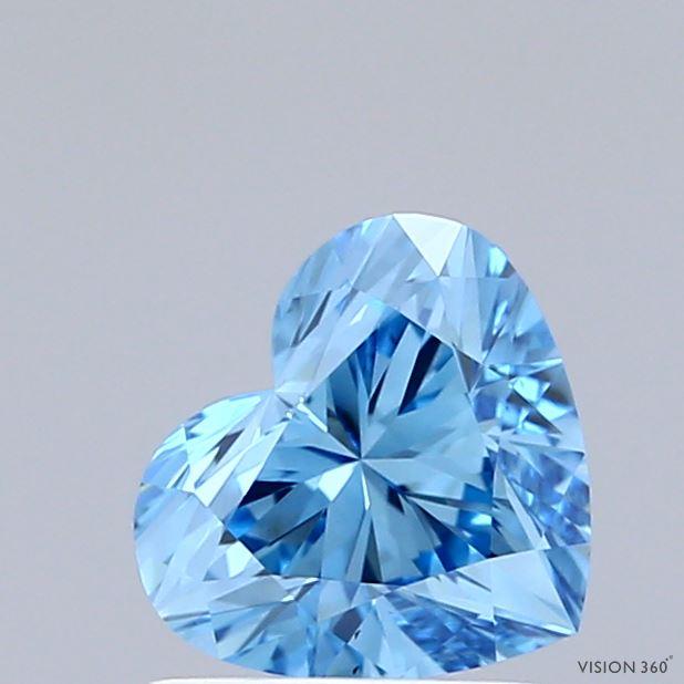 1.00 Ct. Fancy Vivid Blue Heart Lab Grown Diamond