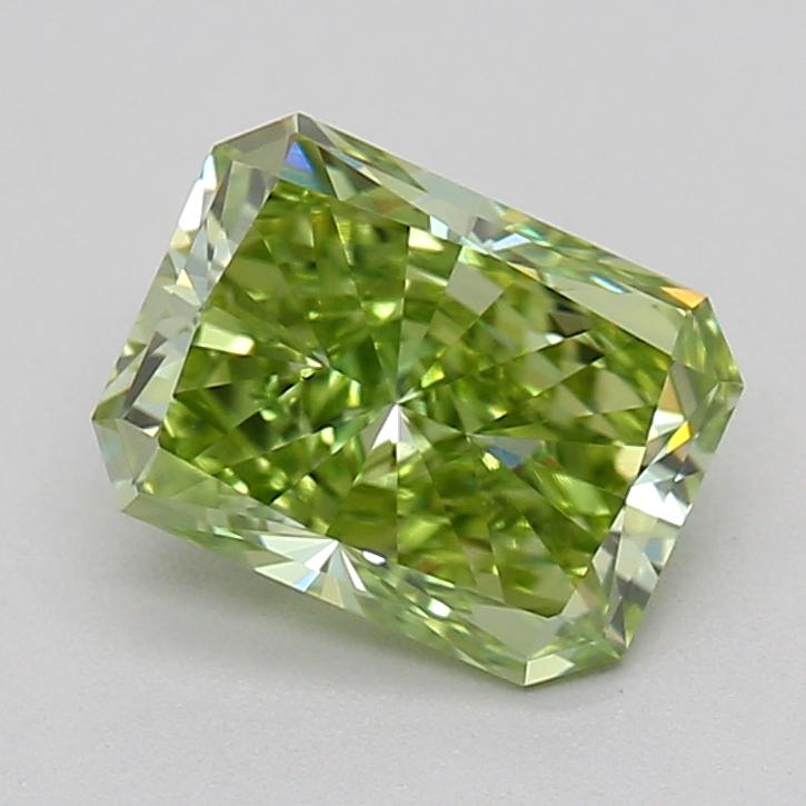 0.76 Ct. Fancy Vivid  Green Radiant Lab Grown Diamond
