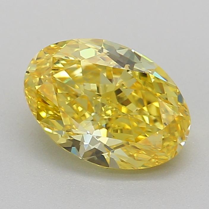 0.84 Ct. Fancy Vivid  Yellow Oval Lab Grown Diamond