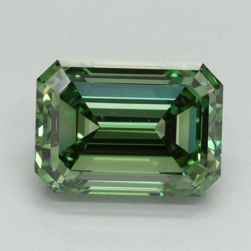 2.07 Ct. Fancy Vivid Pacific Green Emerald Lab Grown Diamond