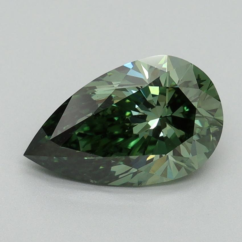 1.62 Ct. Fancy Vivid Pacific Green Pear Lab Grown Diamond