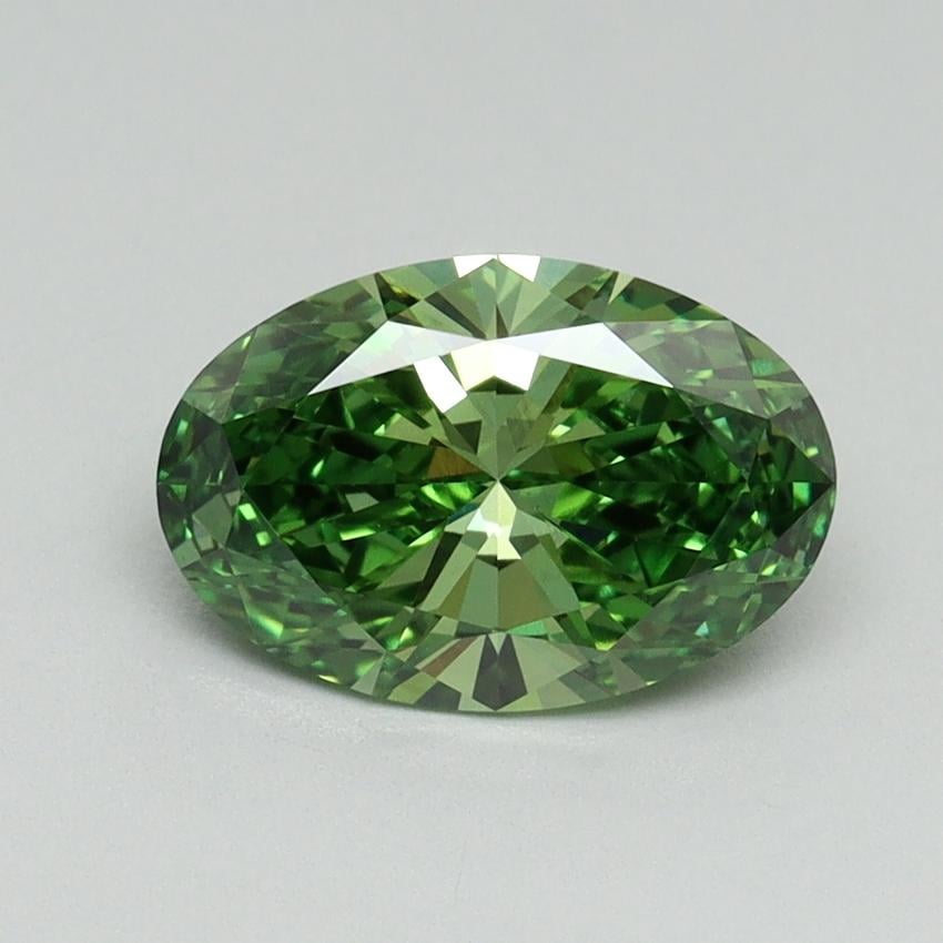 1.43 Ct. Fancy Vivid Green Oval Lab Grown Diamond