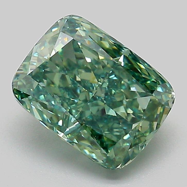 2.01 Ct. Fancy Vivid  Green Cushion Lab Grown Diamond