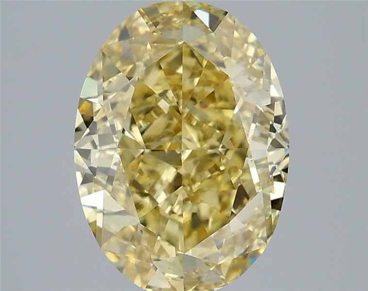 3.54 Ct. Fancy Intense Yellow Oval Lab Grown Diamond