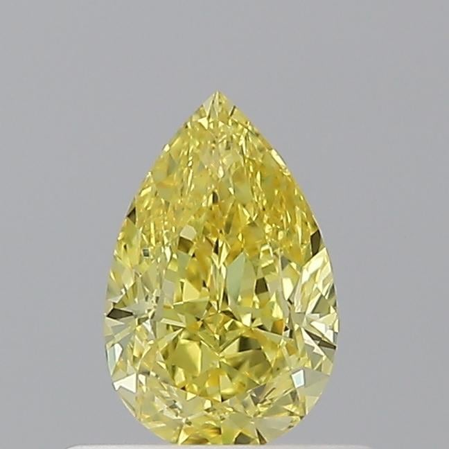 0.51 Ct. Fancy Vivid  Yellow Pear Diamond
