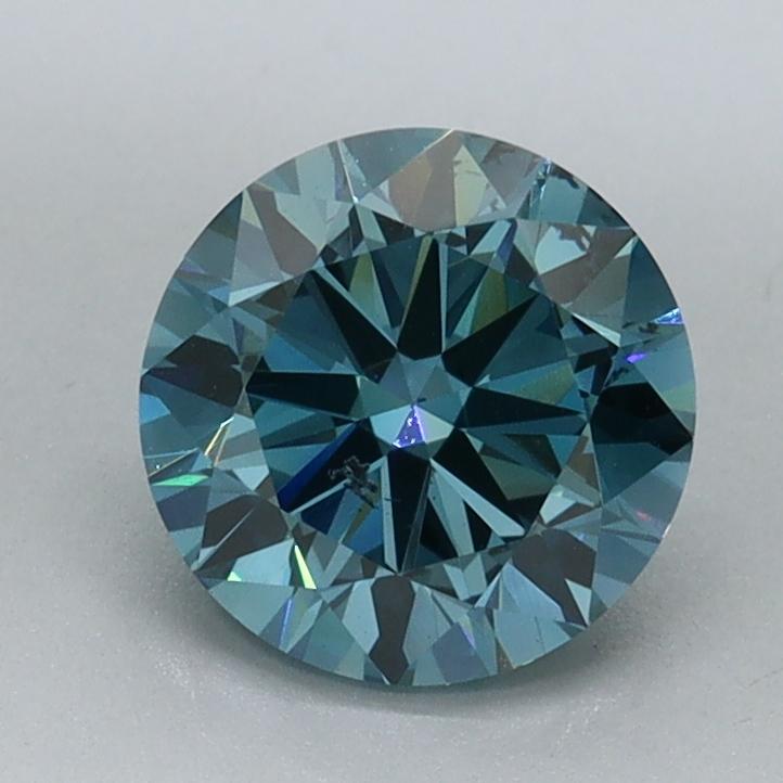 1.19 Ct. Fancy Vivid Malibu Blue Round Lab Grown Diamond