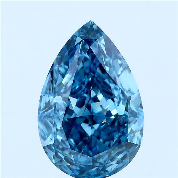 3.09 Ct. Fancy Vivid Blue Pear Lab Grown Diamond