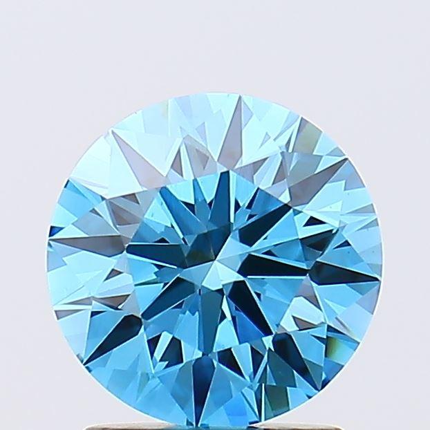 1.74 Ct. Fancy Vivid Blue Round Lab Grown Diamond