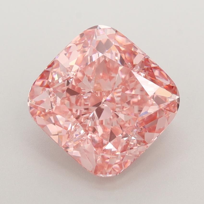 4.02 Ct. Fancy Vivid  Pink Cushion Lab Grown Diamond