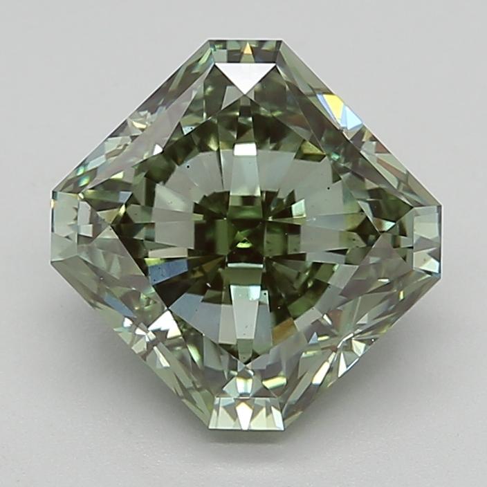 4.00 Ct. Fancy Vivid  Green Radiant Lab Grown Diamond