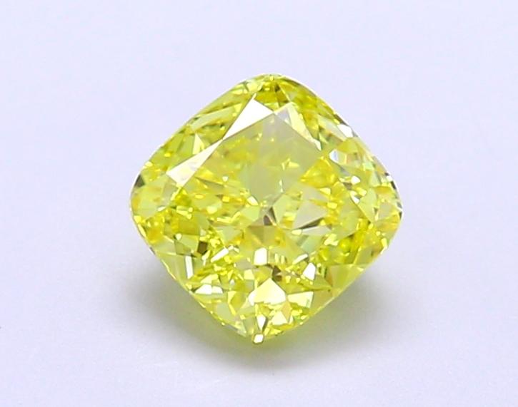 1.09 Ct. Fancy Vivid  Yellow Cushion Lab Grown Diamond