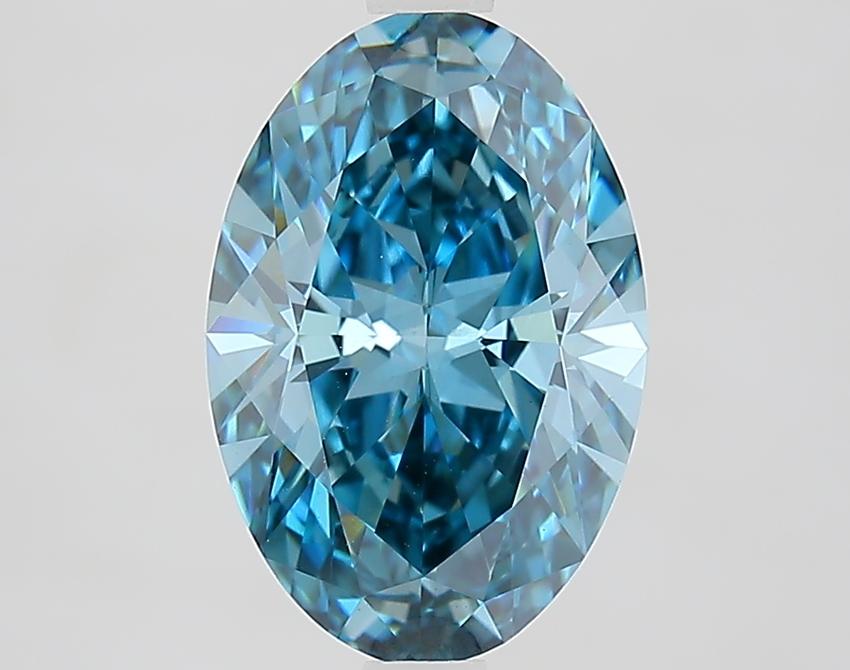2.62 Ct. Fancy Vivid Blue Oval Lab Grown Diamond
