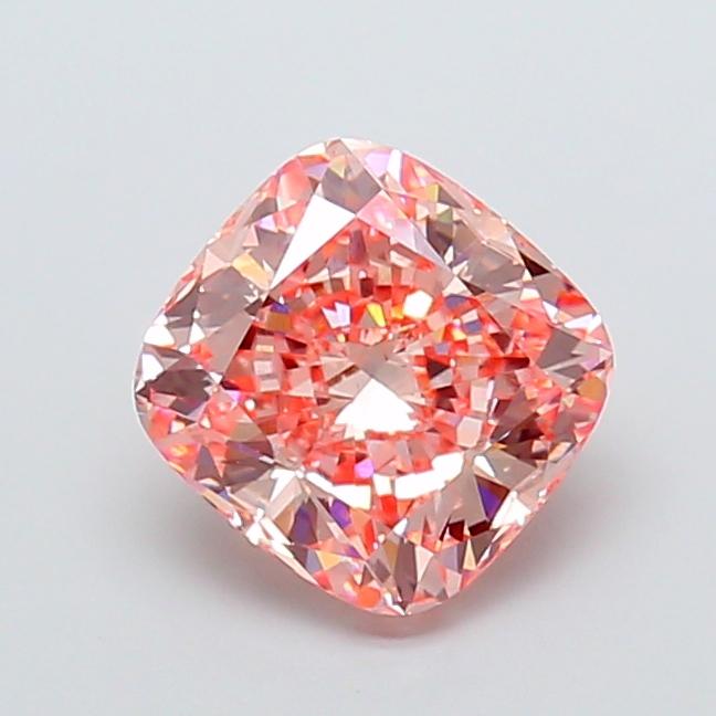 4.05 Ct. Fancy Vivid Pink Cushion Lab Grown Diamond