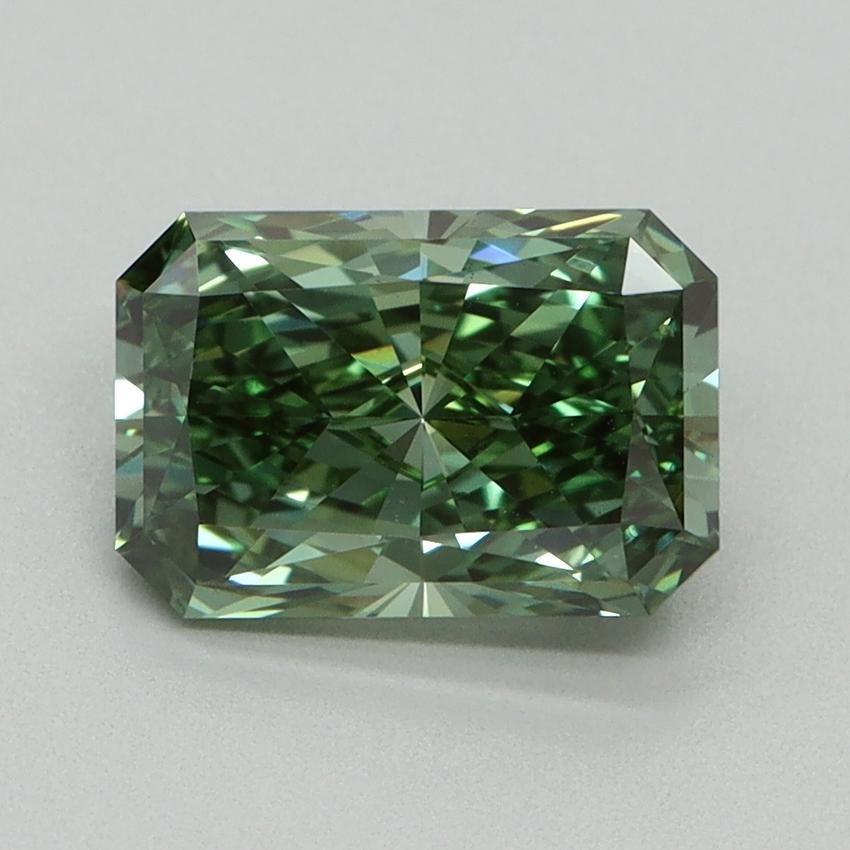 1.74 Ct. Fancy Vivid Green Radiant Lab Grown Diamond