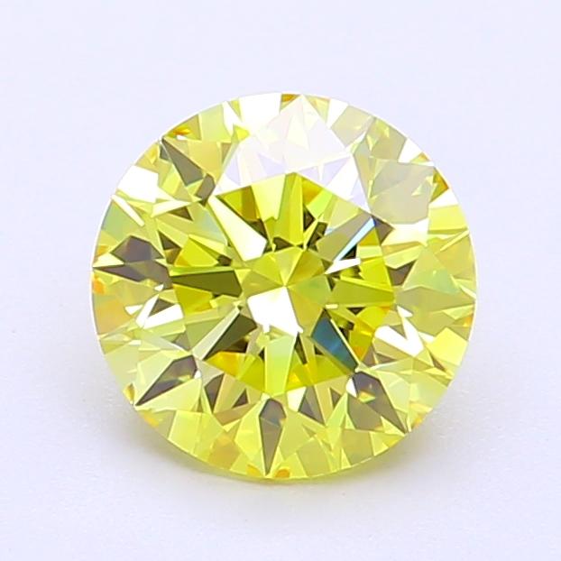 1.52 Ct. Fancy Vivid Yellow Round Lab Grown Diamond