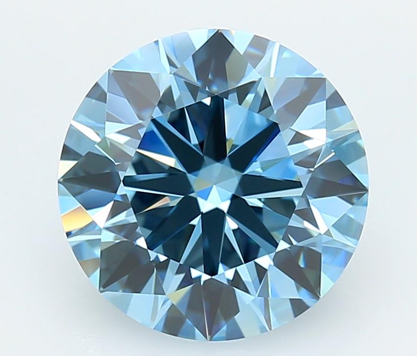 4.51 Ct. Fancy Vivid  Blue Round Lab Grown Diamond