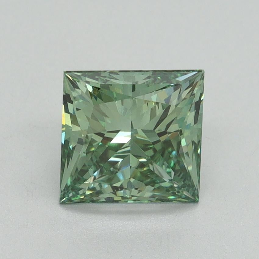 1.61 Ct. Fancy Vivid Pacific Green Princess Lab Grown Diamond