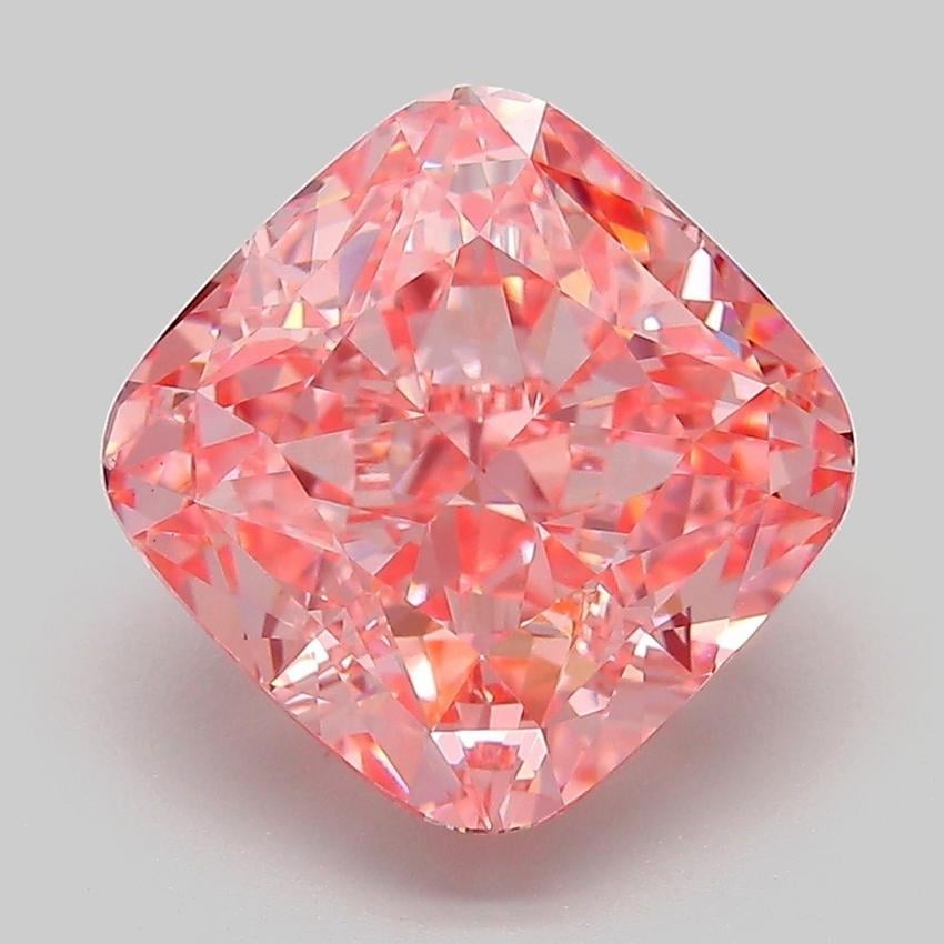5.27 Ct. Fancy Vivid Pink Cushion Lab Grown Diamond