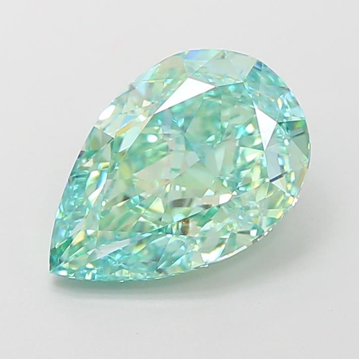 3.09 Ct. Fancy Vivid Green Pear Lab Grown Diamond