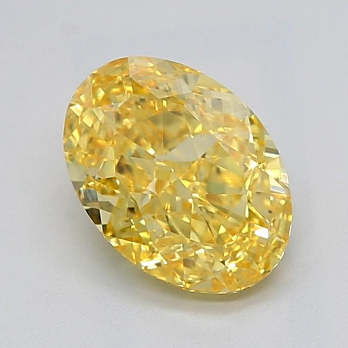 2.00 Ct. Fancy Intense  Yellow Oval Lab Grown Diamond