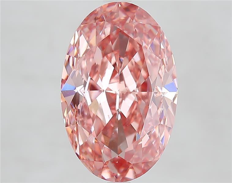6.51 Ct. Fancy Vivid  Pink Oval Lab Grown Diamond