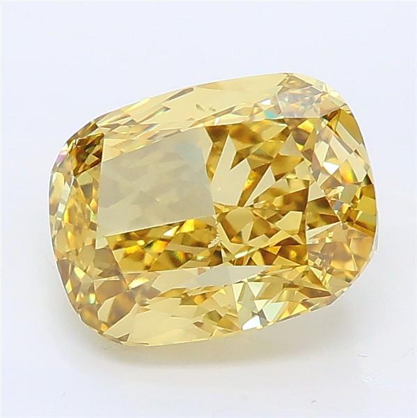 2.69 Ct. Fancy Intense Yellow Cushion Lab Grown Diamond
