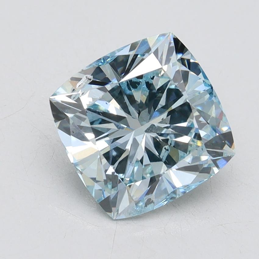 2.21 Ct. Fancy Intense Blue Cushion Lab Grown Diamond